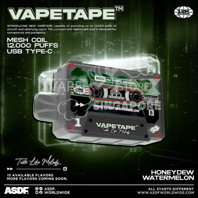 vapetape-12000-puff-honeydew-watermelon-singapore-vape-store