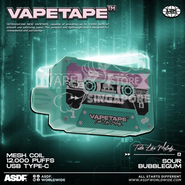 vapetape-12000-puff-sour-bubblegum-singapore-vape-store