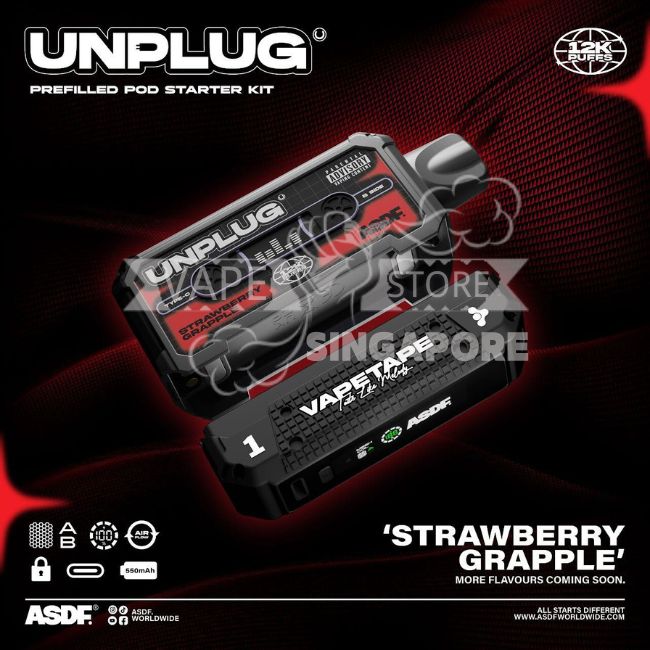 vapetape-unplug-12k-puff-strawberry-grapple-singapore-vape-store